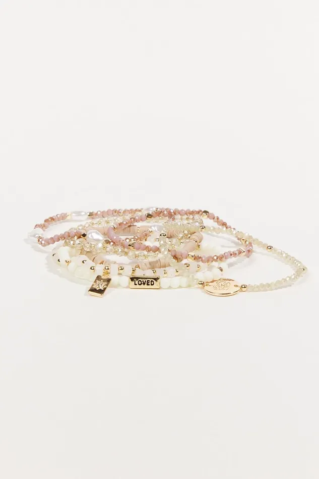 Altar039d State Layered Beaded Stretch Charm Bracelet Pack Women Jewelry
