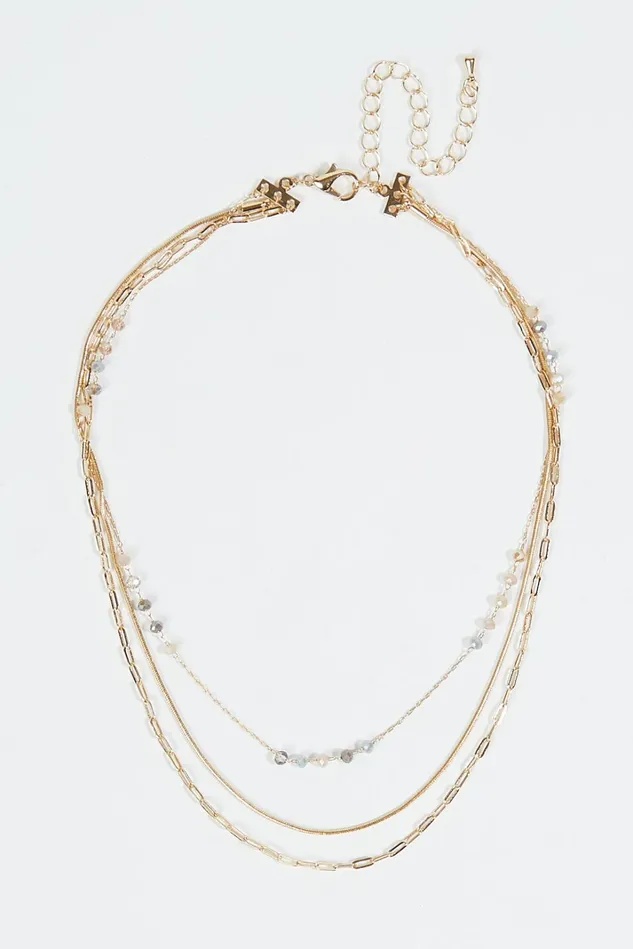 Altar039d State Layered Dainty Glass Bead Necklace Women Jewelry
