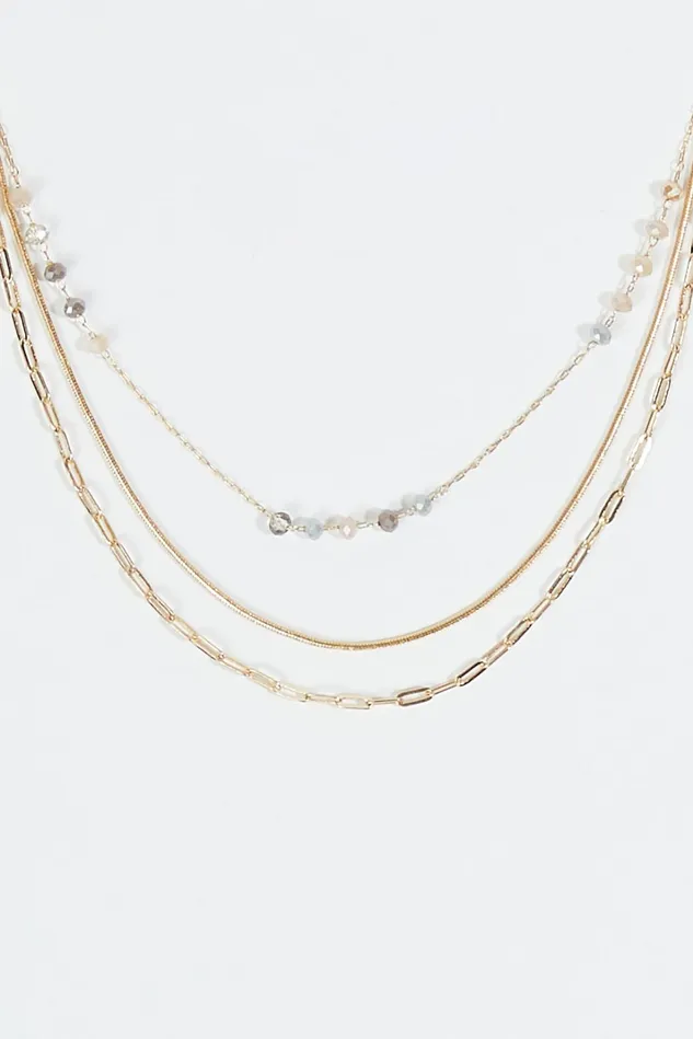 Altar039d State Layered Dainty Glass Bead Necklace Women Jewelry