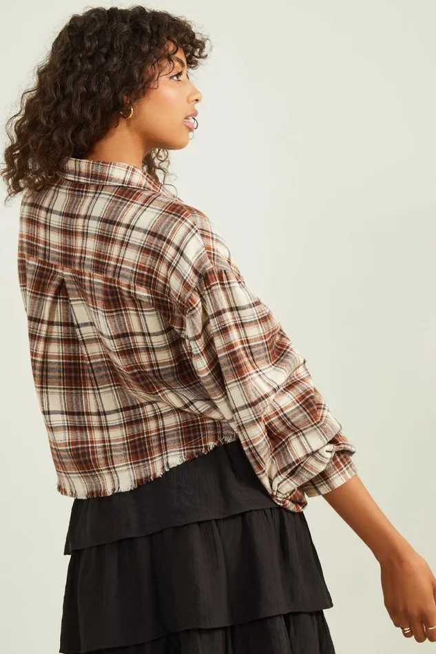 Altar039d State Lena Plaid Button Up Top Women Blouses