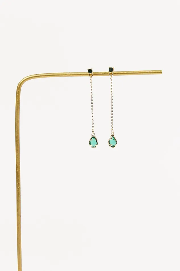 Altar039d State Linear Dangle Teardrop Crystal Earrings Women Jewelry