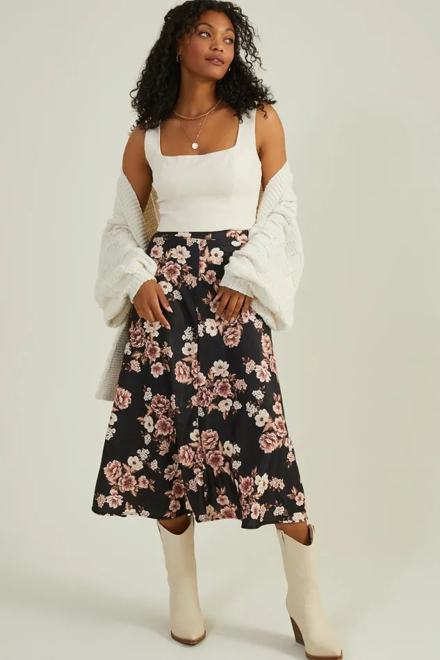 Altar039d State Marlo Midi Floral Skirt Women Skirts Skorts
