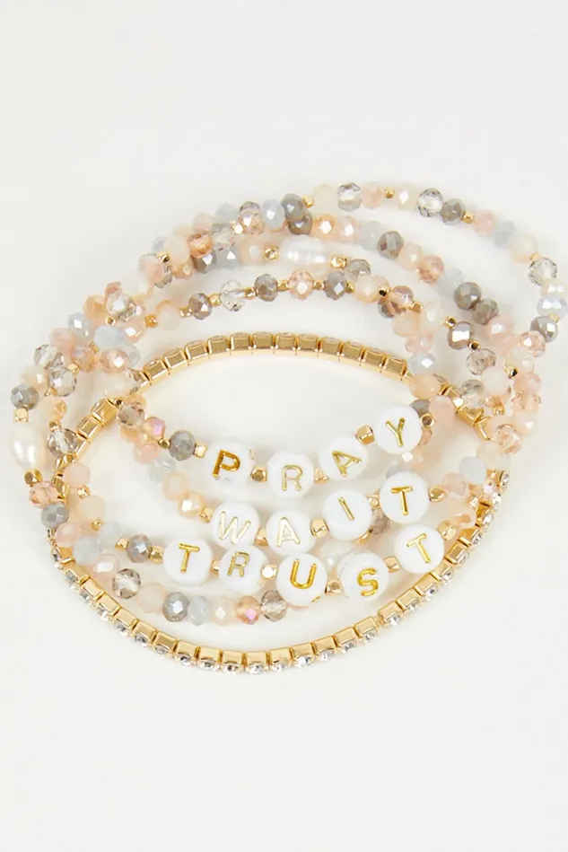 Altar039d State Pray Wait Trust Bracelet Set Women Jewelry