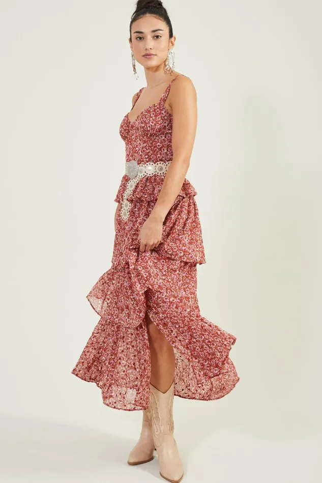 Altar039d State Scarlett Ruffled Maxi Dress Women Maxi Midi