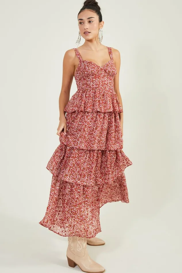 Altar039d State Scarlett Ruffled Maxi Dress Women Maxi Midi