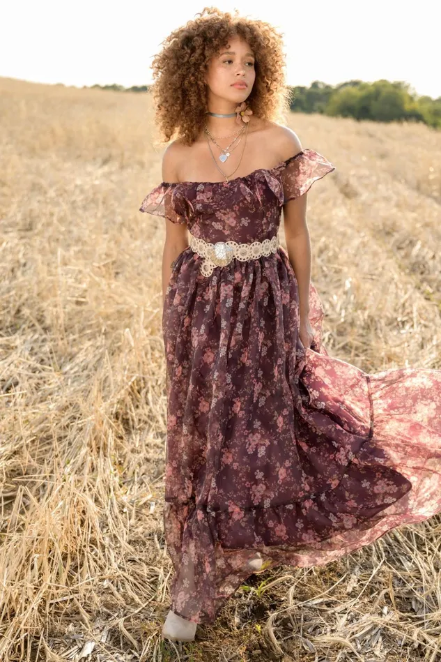 Altar039d State Valentina Ruffle Floral Maxi Dress Women Maxi Midi