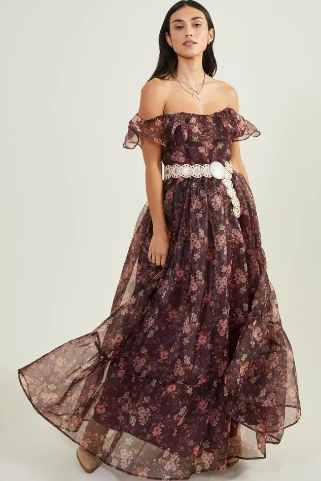 Altar039d State Valentina Ruffle Floral Maxi Dress Women Maxi Midi