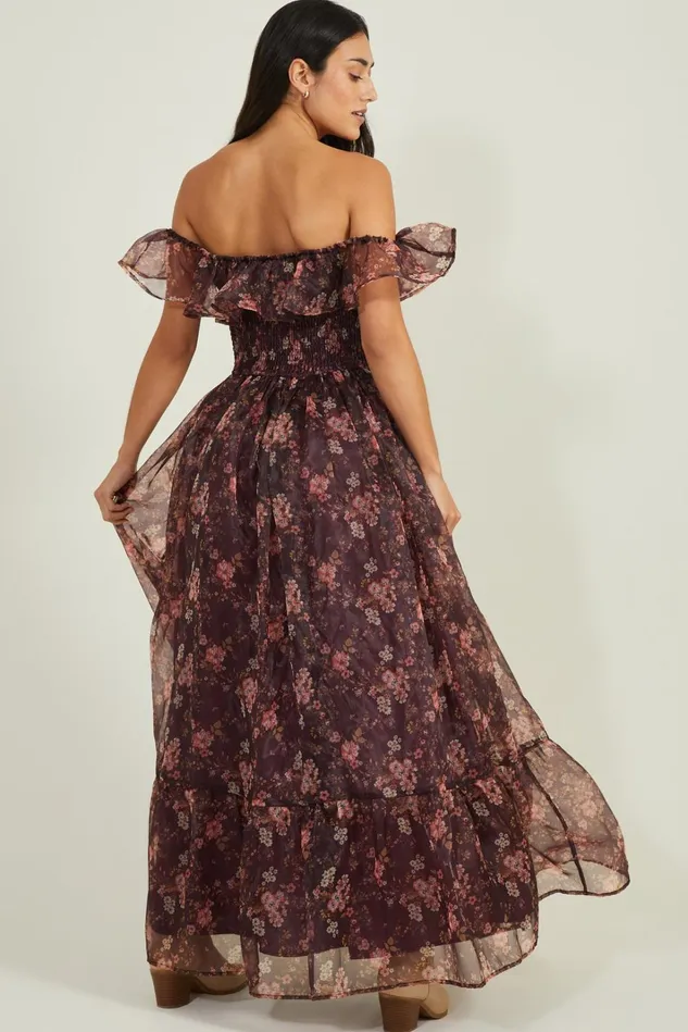 Altar039d State Valentina Ruffle Floral Maxi Dress Women Maxi Midi