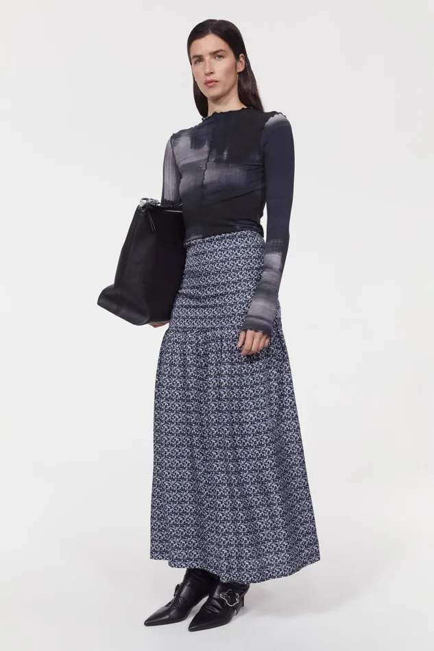 Amalthea Brush Skirt Ink Pen Women Rodebjer Skirts