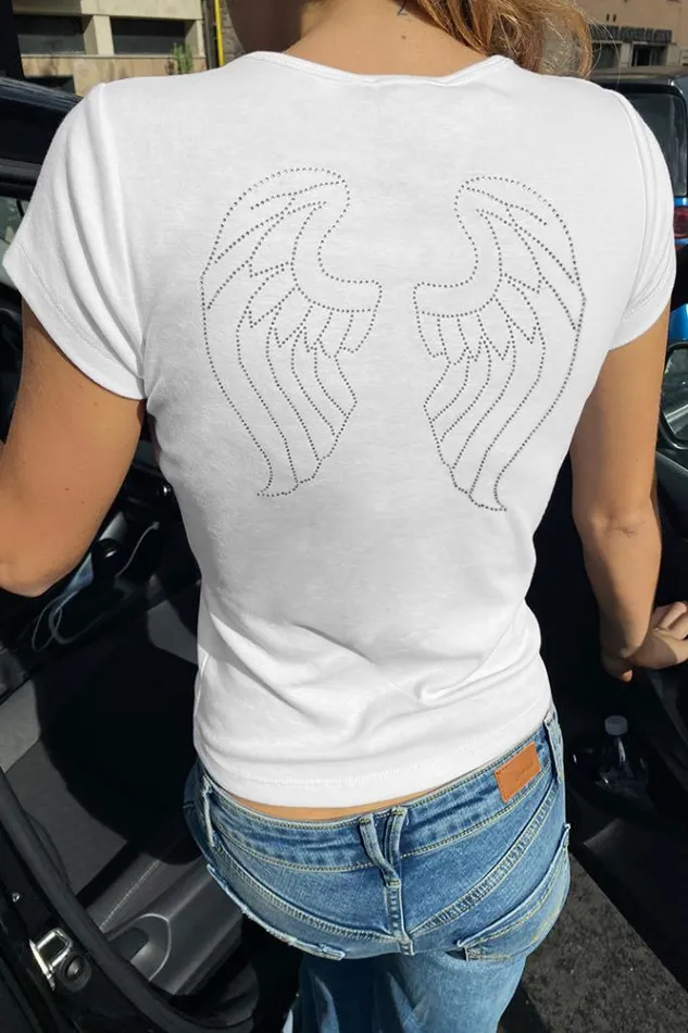 Angel Wings TShirt Women Subdued Graphics