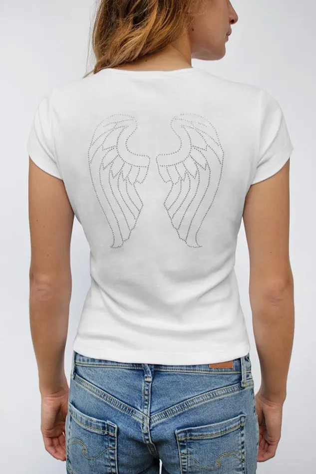 Angel Wings TShirt Women Subdued Graphics