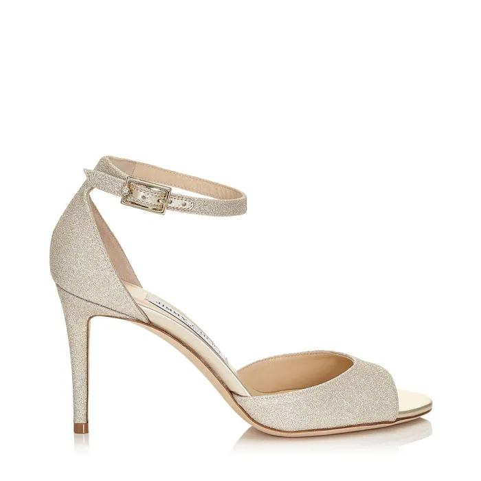 Annie 85 Platinum Ice Dusty Glitter Peep Toe Sandals Platinum Ice Women JIMMY CHOO Bridal Shoes Annie 85 Platinum Ice Dusty Glitter Peep Toe Sandals Platinum Ice Women JIMMY CHOO Bridal Shoes