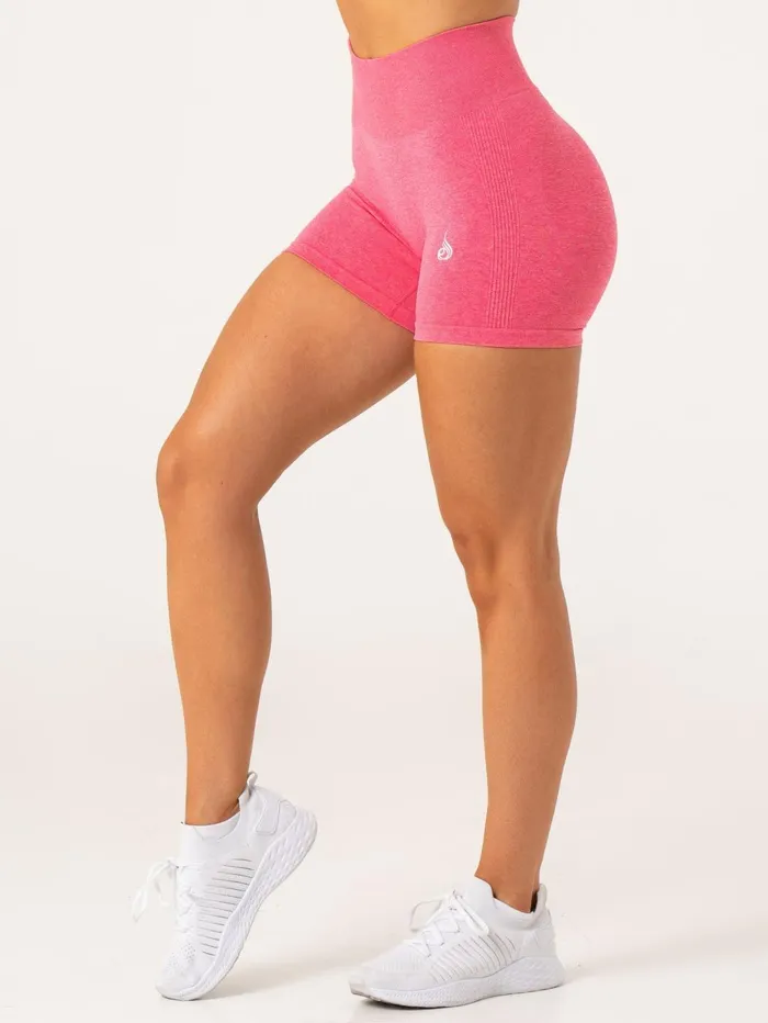 Aspire Seamless Shorts 8211 Hot Pink Marl Women Ryderwear Gym Shorts
