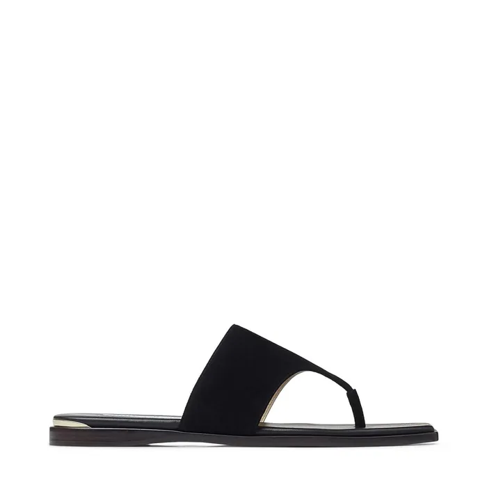 Asti Flat Black Suede SquareToe Sandals Black Women JIMMY CHOO Flats