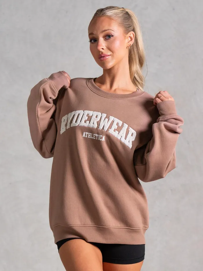 Athletica Sweater 8211 Mocha Women Ryderwear Tops