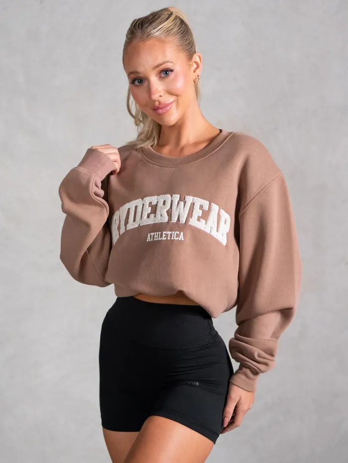 Athletica Sweater 8211 Mocha Women Ryderwear Tops