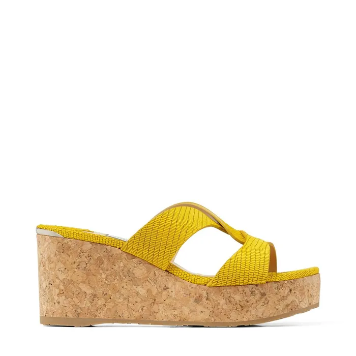 Atia 75 Sun Printed Nubuck Leather Wedge Sandals With Crossover Straps Sun Women JIMMY CHOO Wedges Atia 75 Sun Printed Nubuck Leather Wedge Sandals With Crossover Straps Sun Women JIMMY CHOO Wedges