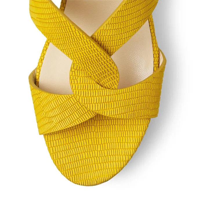 Atia 75 Sun Printed Nubuck Leather Wedge Sandals With Crossover Straps Sun Women JIMMY CHOO Wedges