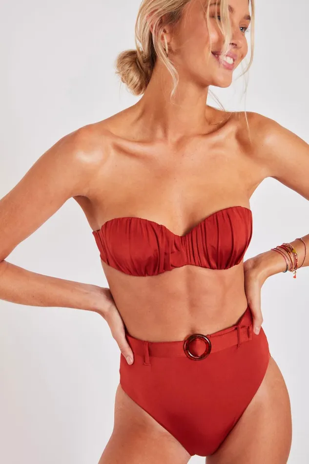 Auleo and Soraya Amores Brown Twopiece Bikini Brown Women Banana Moon Balconnette and Underwire