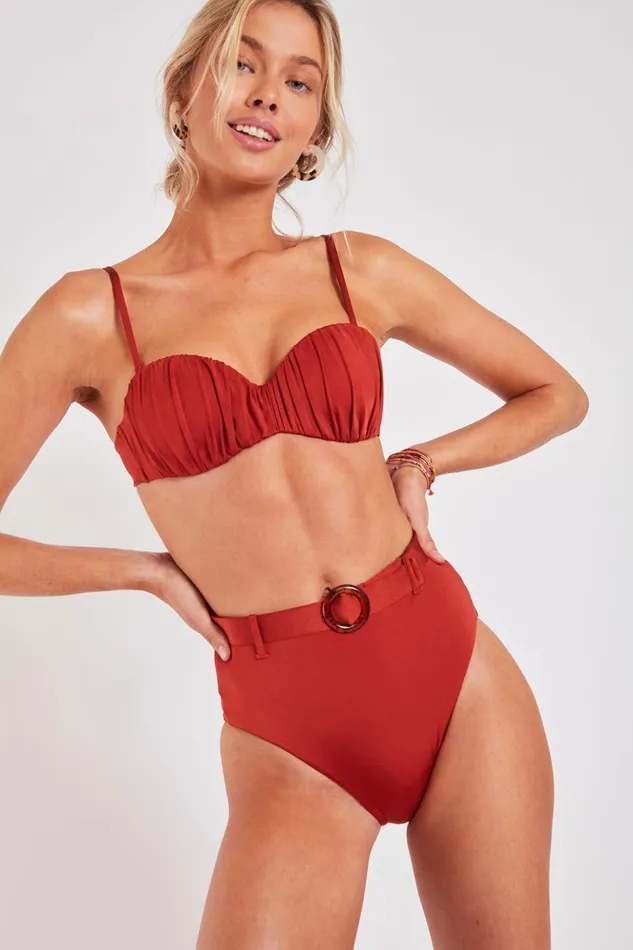 Auleo and Soraya Amores Brown Twopiece Bikini Brown Women Banana Moon Balconnette and Underwire