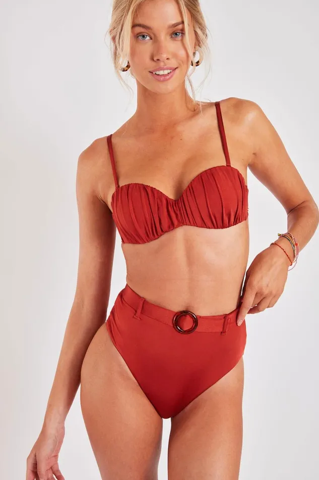 Auleo and Soraya Amores Brown Twopiece Bikini Brown Women Banana Moon Balconnette and Underwire