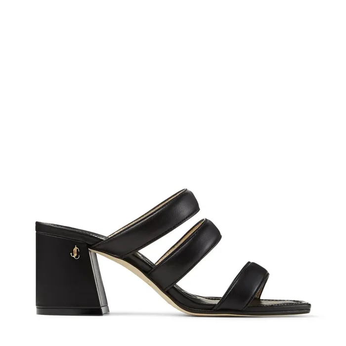 Auna 65 Black Nappa Leather BlockHeel Mules With Jc Emblem Black Women JIMMY CHOO Mules Auna 65 Black Nappa Leather BlockHeel Mules With Jc Emblem Black Women JIMMY CHOO Mules