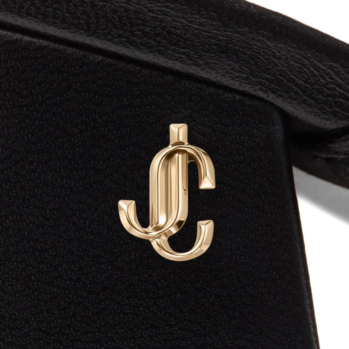 Auna 65 Black Nappa Leather BlockHeel Mules With Jc Emblem Black Women JIMMY CHOO Mules