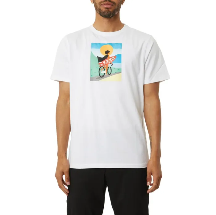 Authentic Abington TShirt 8211 White White Kappa Mens TShirts Gift for Friend Authentic Abington TShirt 8211 White White Kappa Mens TShirts Gift for Friend