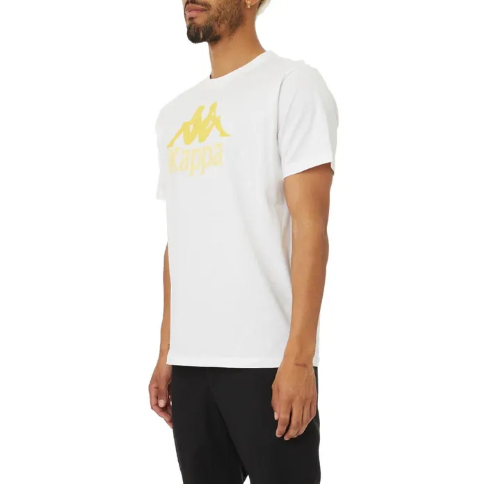 Authentic Estessi TShirt 8211 White Orange Yellow White Orange Yellow Kappa Mens TShirts Casaul
