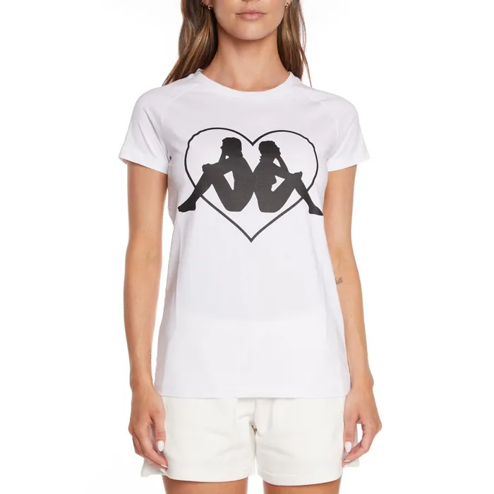 Authentic Love Dabrowa TShirt 8211 White White Kappa Womens TShirts Christmas