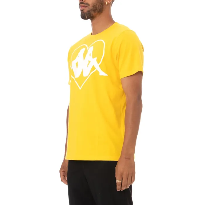 Authentic Love Zielona TShirt 8211 Yellow Yellow Kappa Mens TShirts Casaul