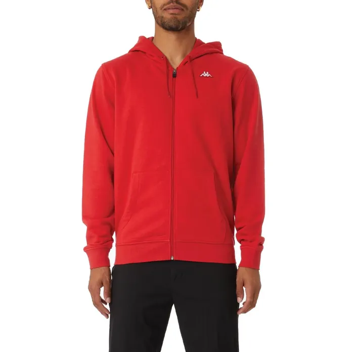 Authentic Lund Zip Hoodie 8211 Red Red Kappa Mens Sweatsuits