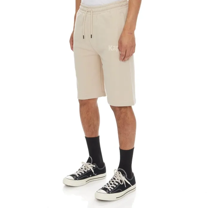 Authentic Sangone Shorts 8211 Beige White Beige White Kappa Mens Shorts Christmas