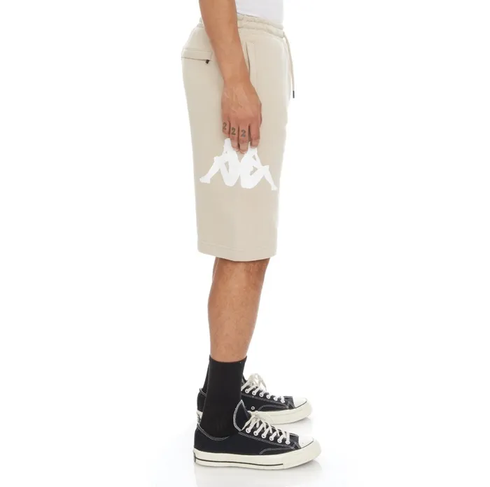 Authentic Sangone Shorts 8211 Beige White Beige White Kappa Mens Shorts Christmas
