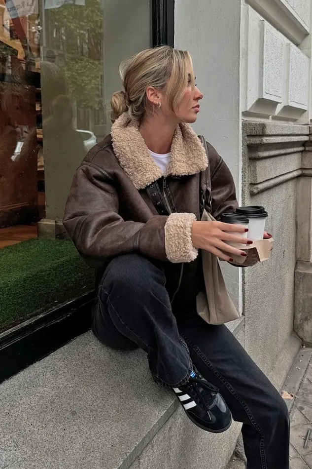 Aviator Jacket Women Subdued Coats and Jackets
