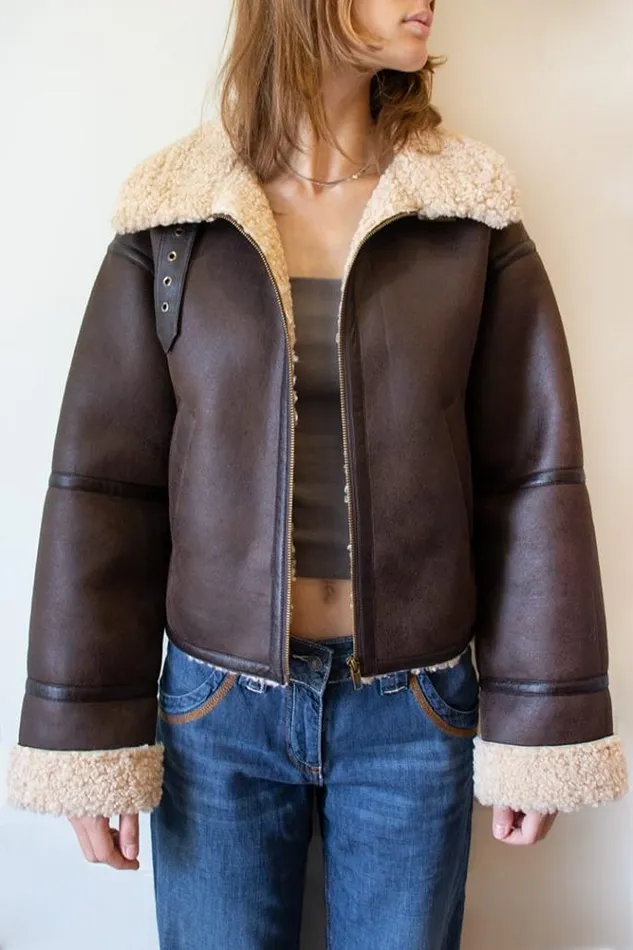 Aviator Jacket Women Subdued Coats and Jackets