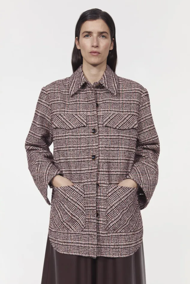 Avril Boucle Check Blazer Rosa Women Rodebjer Outerwear