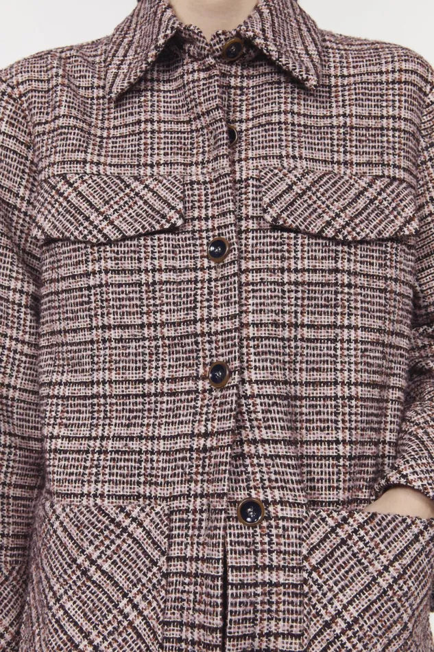 Avril Boucle Check Blazer Rosa Women Rodebjer Outerwear
