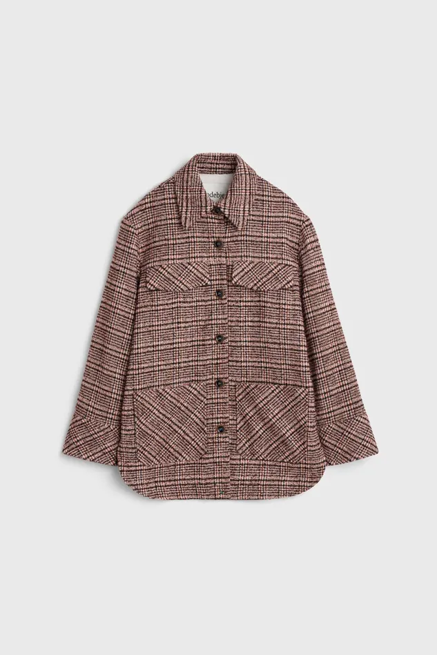 Avril Boucle Check Blazer Rosa Women Rodebjer Outerwear