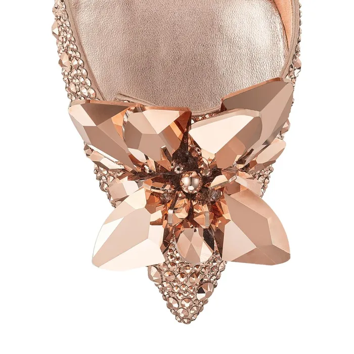 Avril Rose Gold Crystal Covered Pointy Toe Pumps Rose Gold Women JIMMY CHOO Pumps