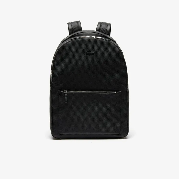 Bags Lacoste Mens Chantaco Soft Leather Zip Backpack Black Store