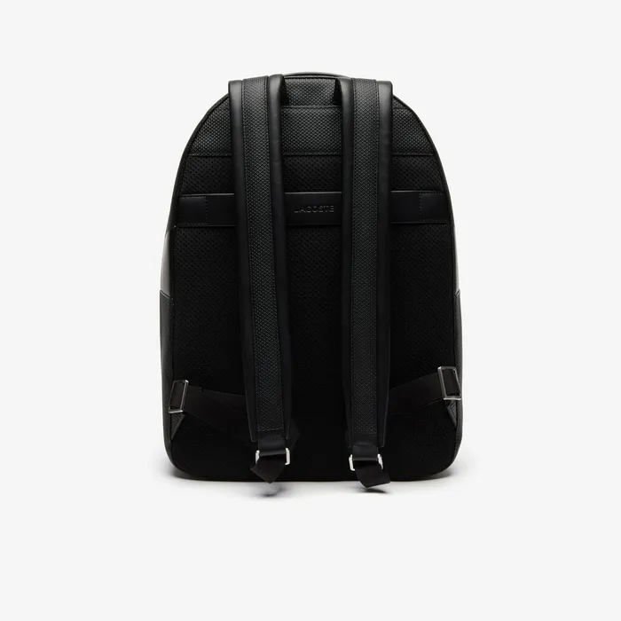 Bags Lacoste Mens Chantaco Soft Leather Zip Backpack Black Store