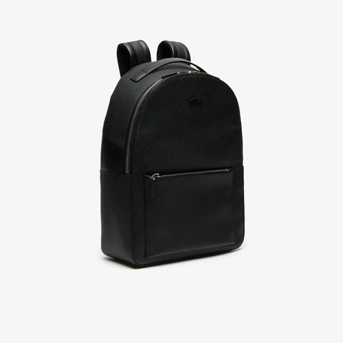 Bags Lacoste Mens Chantaco Soft Leather Zip Backpack Black Store
