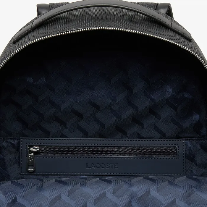 Bags Lacoste Mens Chantaco Soft Leather Zip Backpack Black Store