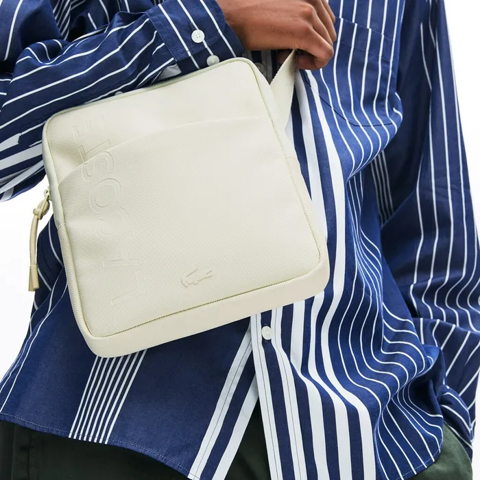 Bags Lacoste Mens Classic L1212 Vertical Zip Camera Bag Marshmallow USA