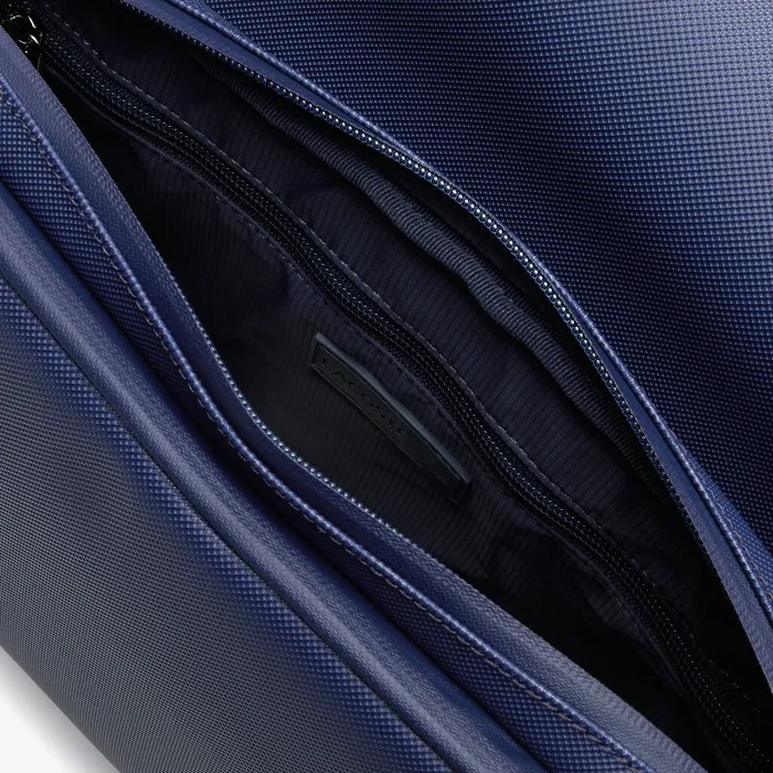 Bags Lacoste Mens L1212 Clipped Flap Adjustable Shoulder Strap Small Pouch Blue Depths Cheap On Sale