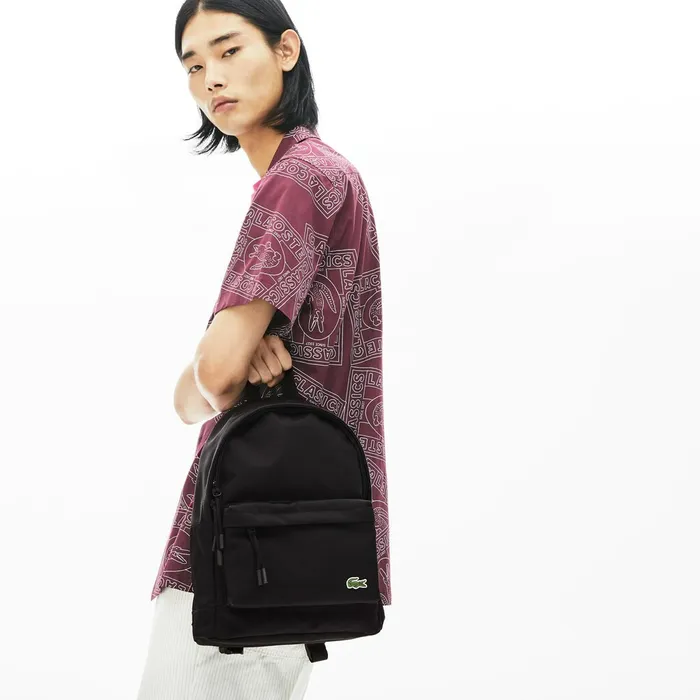 Bags Lacoste Mens Neocroc Small Canvas Backpack Black Outlet Factory