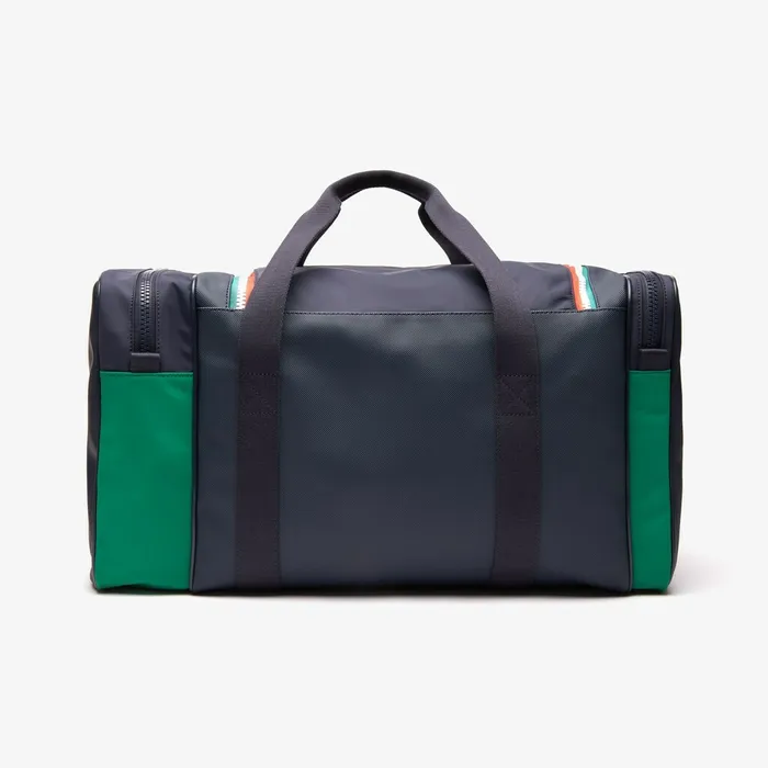 Bags Lacoste Mens Roland Garros TwoTone Nylon Zippered Sports Bag Peacoat Verdant Green Mol Shop Online