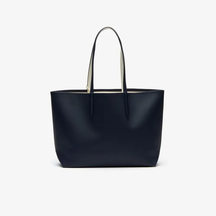 Bags Lacoste Womens Anna Reversible Tote Bag Dark Sapphire Marshmallow Online Store