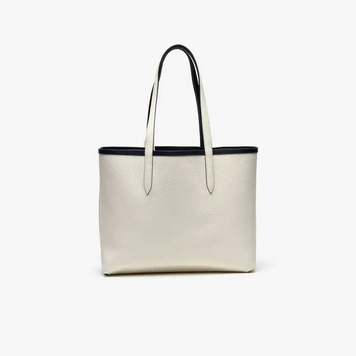 Bags Lacoste Womens Anna Reversible Tote Bag Dark Sapphire Marshmallow Online Store